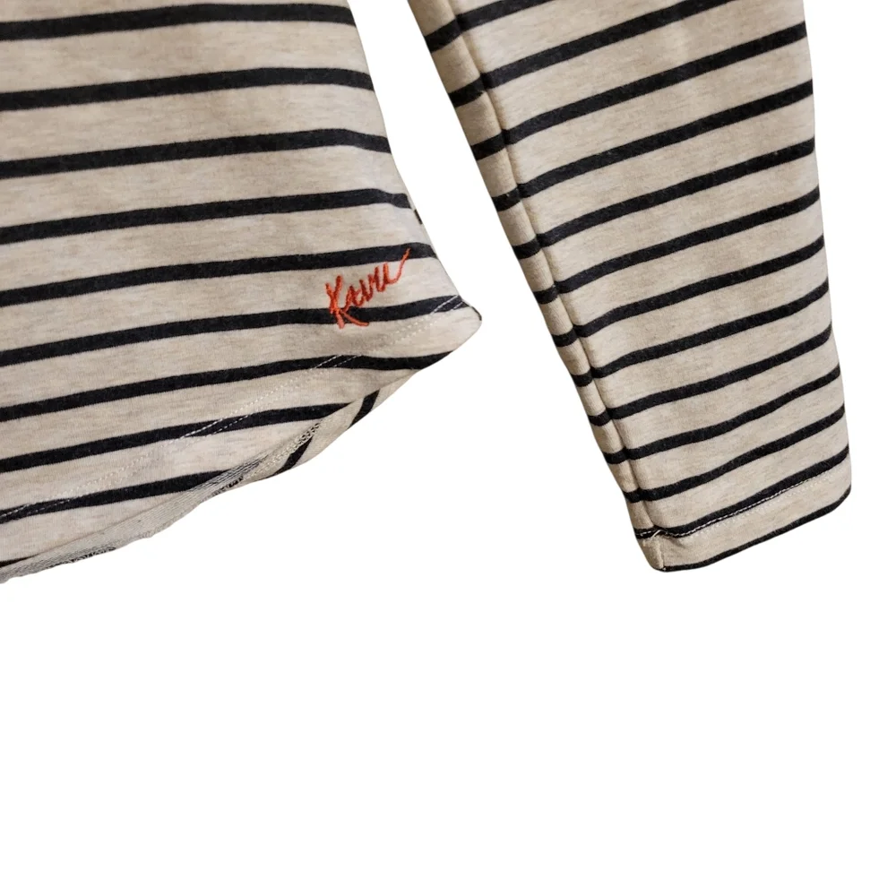 Kavu Striped Long Sleeve Henley Top
